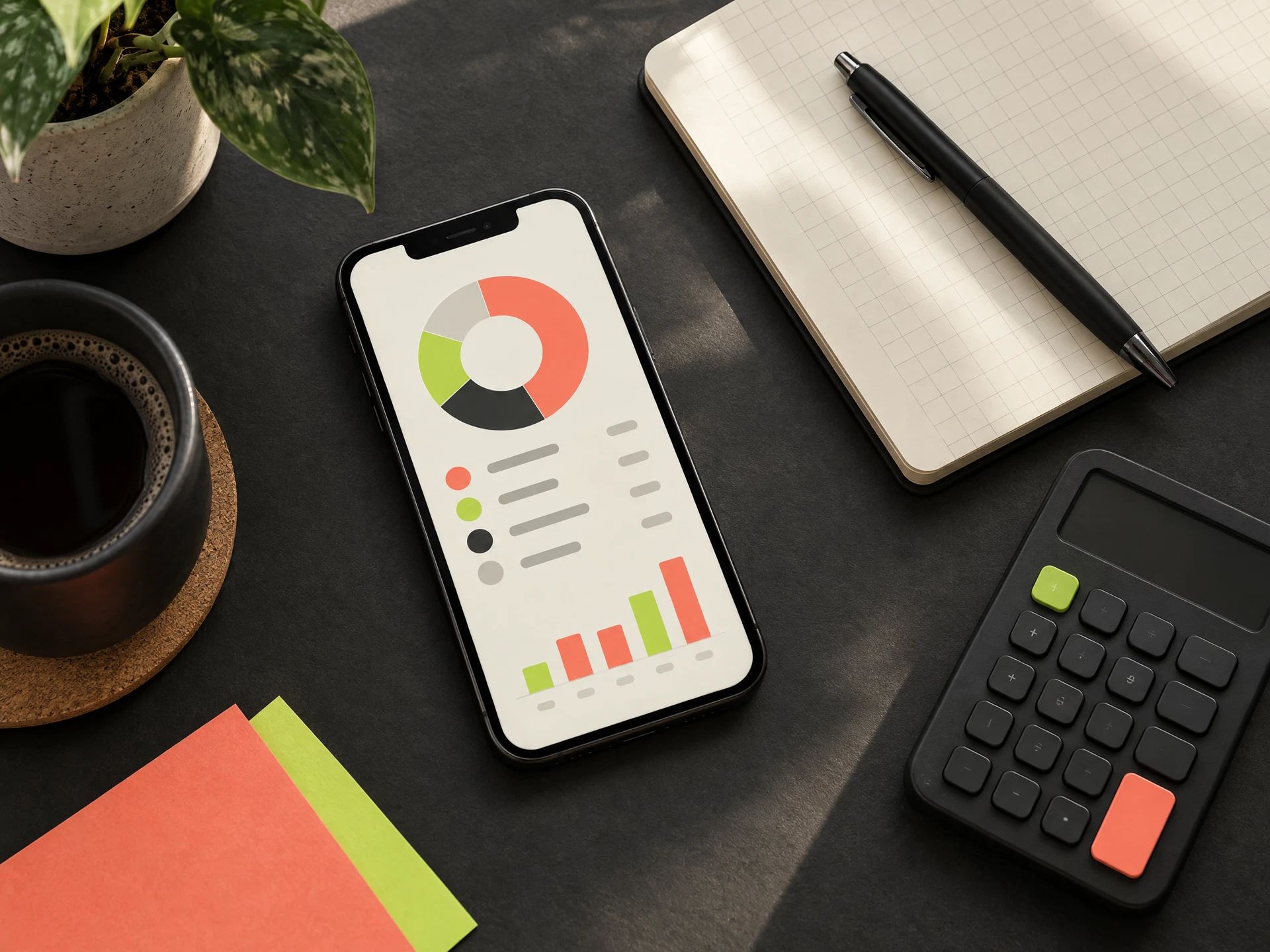 Editorial still life representing the Amar Hisab personal finance app