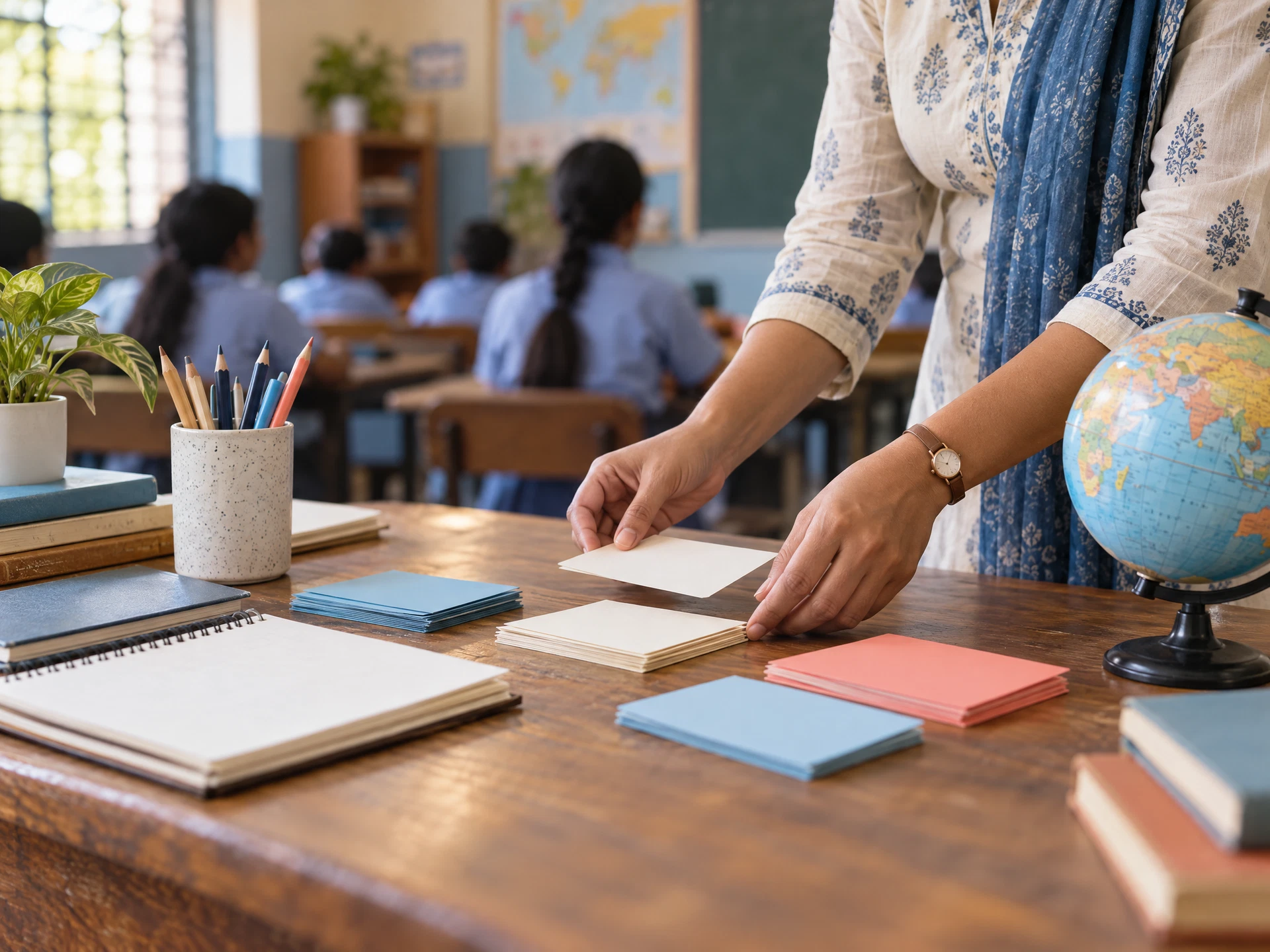 Editorial image representing English teaching and student support